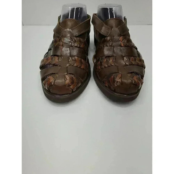 Vintage World Class Buffalind Leather Strappy Sandals Women's Size 10 Y2K - Picture 2 of 9